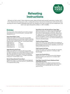 whole foods catering reheating instructions